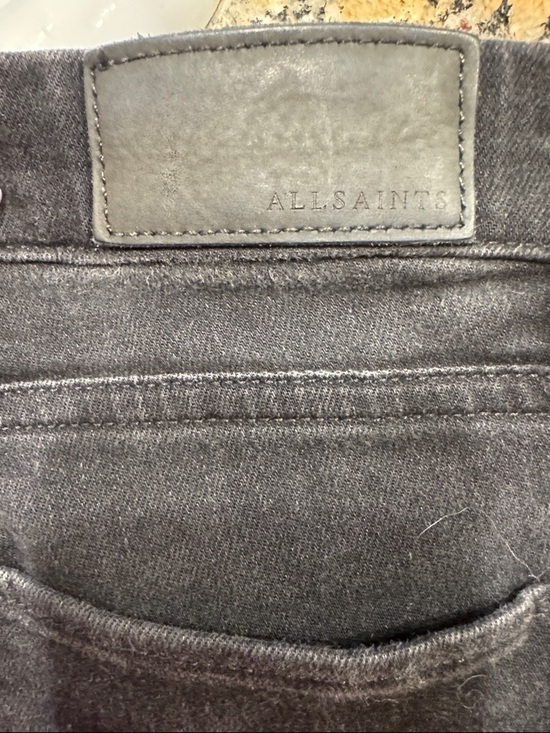 All Saints Denim - AllSaints Black Denim Jeans with Branded Waist Label